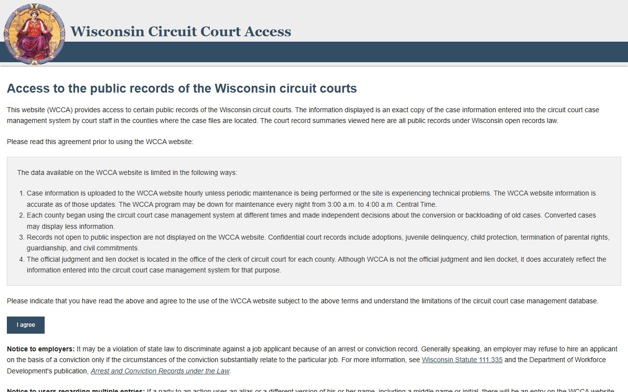 Buffalo County court records after jail arrest WCCA case lookup